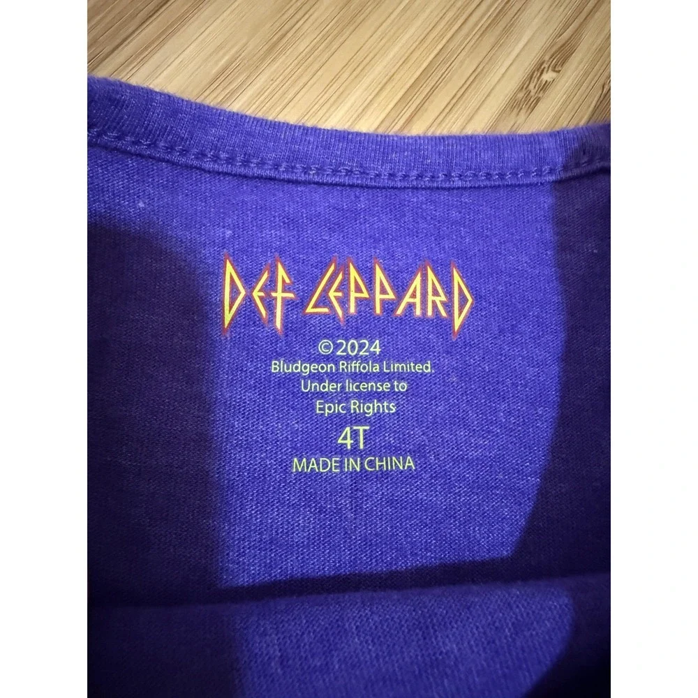 Def Leppard Graphic Dress Toddler‎ 4T Purple Excellent Hysteria World Tour 1987